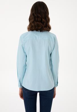 Kadın Aqua Uzun Kollu Basic Gömlek - 50298089056