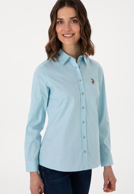 Kadın Aqua Uzun Kollu Basic Gömlek - 50298089056