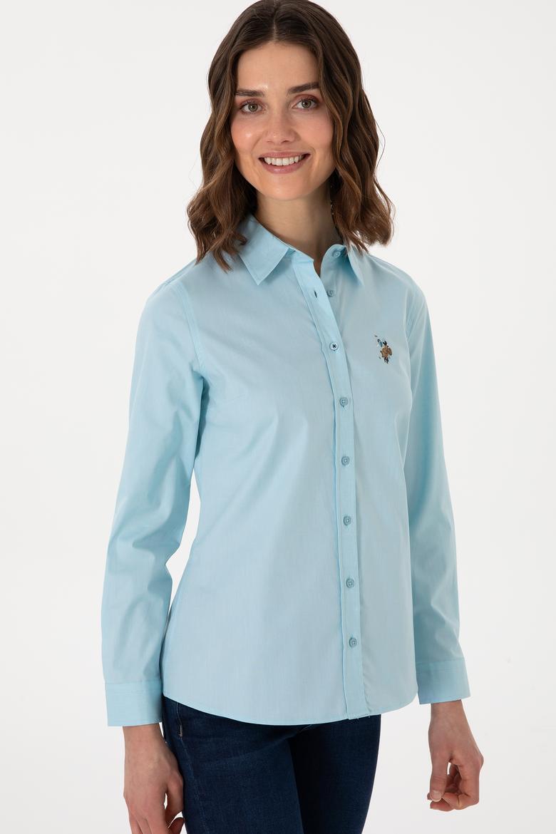 Kadın Aqua Uzun Kollu Basic Gömlek - 50298089056