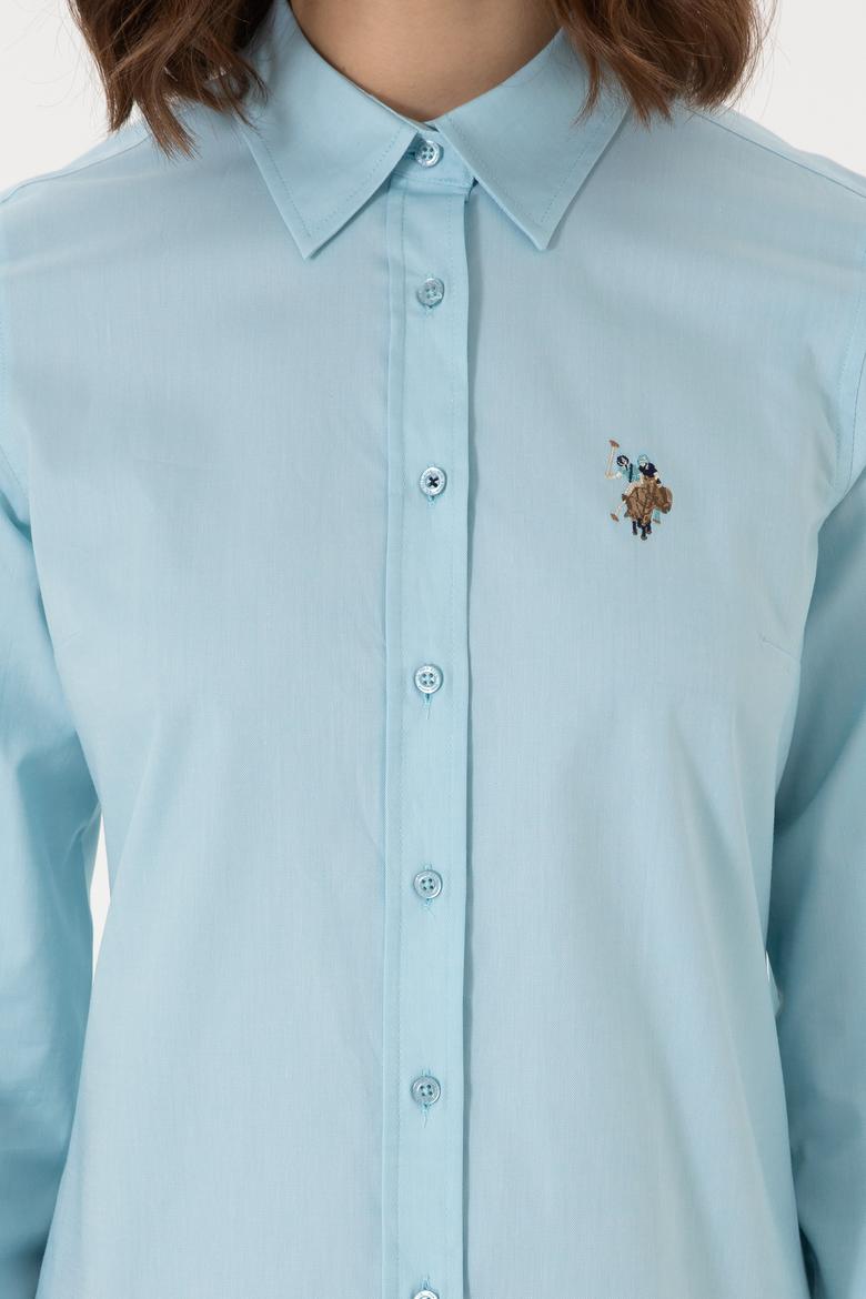 Kadın Aqua Uzun Kollu Basic Gömlek - 50298089056