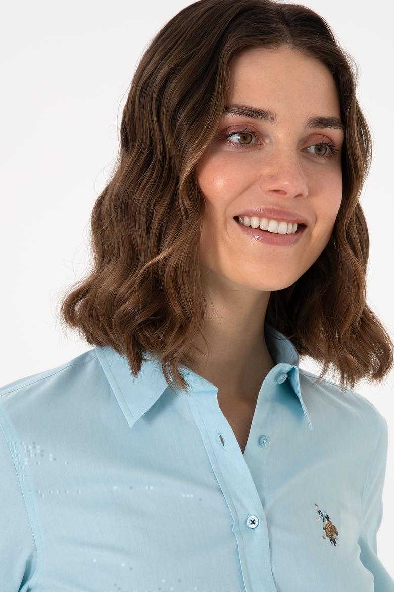 Kadın Aqua Uzun Kollu Basic Gömlek - 50298089056