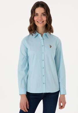 Kadın Aqua Uzun Kollu Basic Gömlek - 50298089056