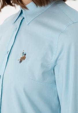 Kadın Aqua Uzun Kollu Basic Gömlek - 50298089056