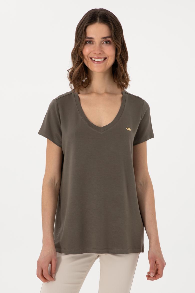 Kadın Vizon Basic Tişört