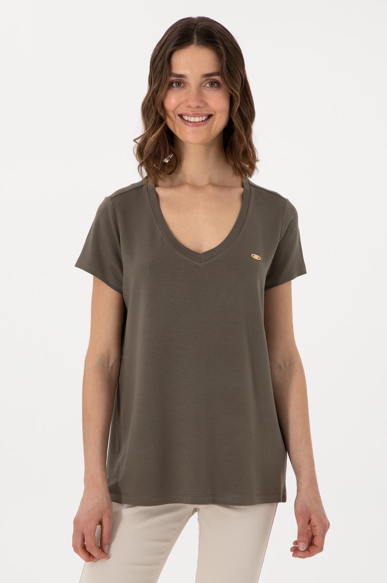 Kadın Vizon Basic Tişört