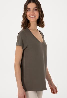 Kadın Vizon Basic Tişört - 50300829113