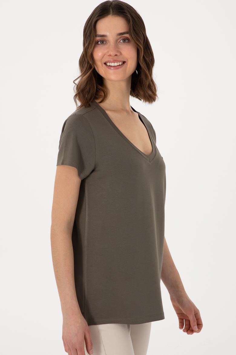 Kadın Vizon Basic Tişört - 50300829113