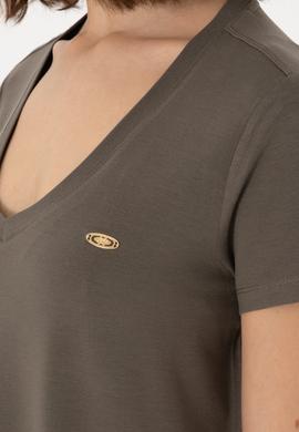 Kadın Vizon Basic Tişört - 50300829113