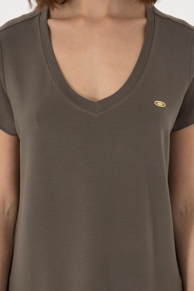 Kadın Vizon Basic Tişört - 50300829113