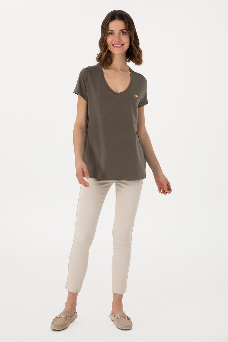 Kadın Vizon Basic Tişört - 50300829113