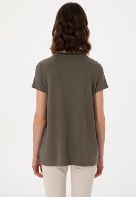 Kadın Vizon Basic Tişört - 50300829113