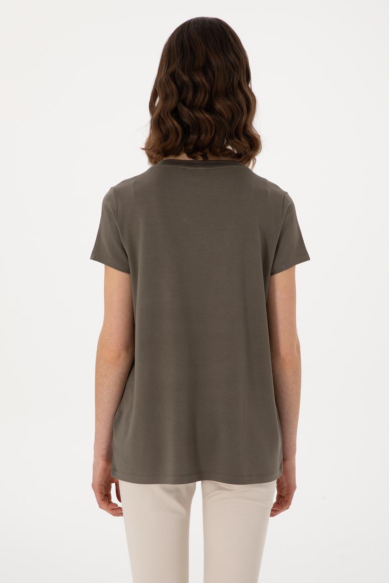 Kadın Vizon Basic Tişört - 50300829113