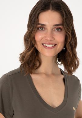 Kadın Vizon Basic Tişört - 50300829113