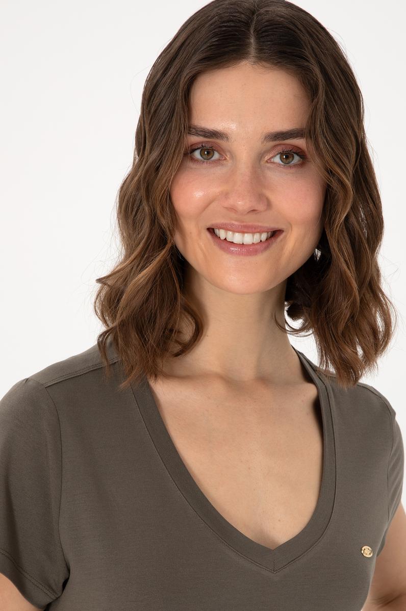 Kadın Vizon Basic Tişört