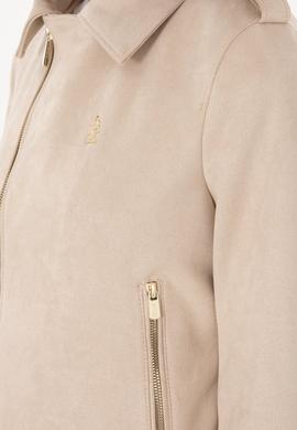 Kadın Ekru Deri Ceket - 50307493005