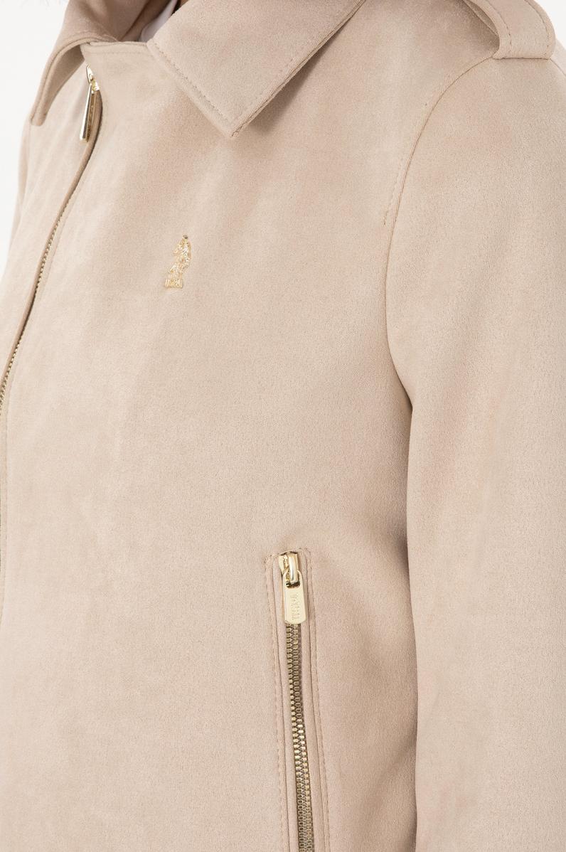 Kadın Ekru Deri Ceket