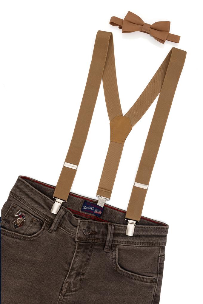 Erkek Çocuk Camel Pantolon Askısı