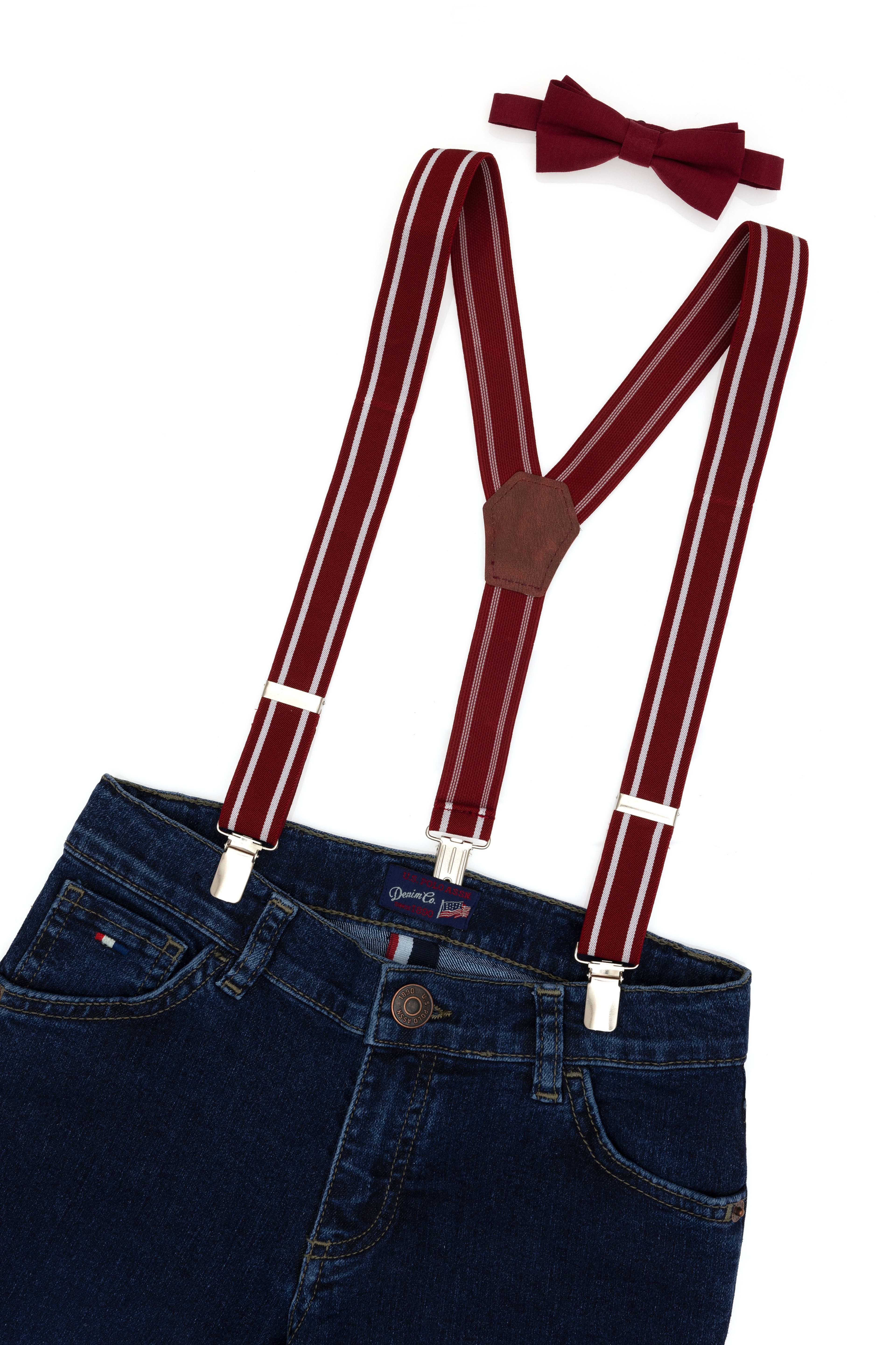 Erkek Çocuk Bordo Pantolon Askısı