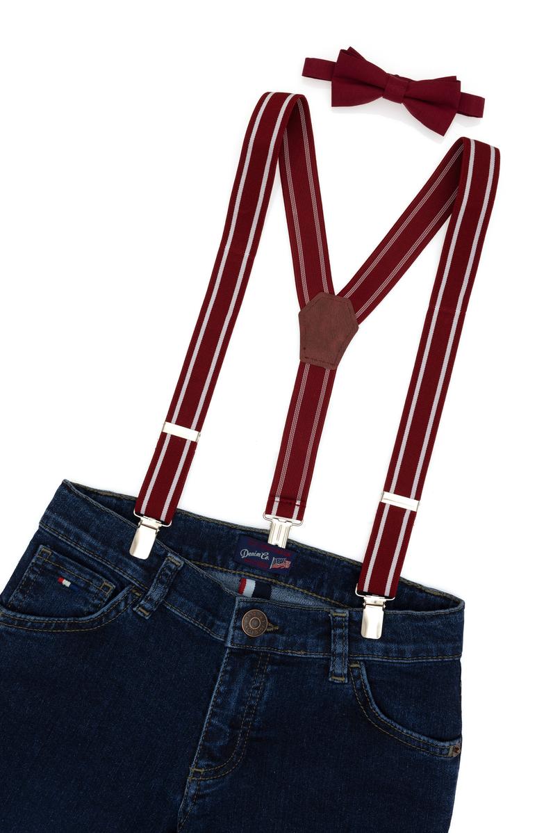 Erkek Çocuk Bordo Pantolon Askısı