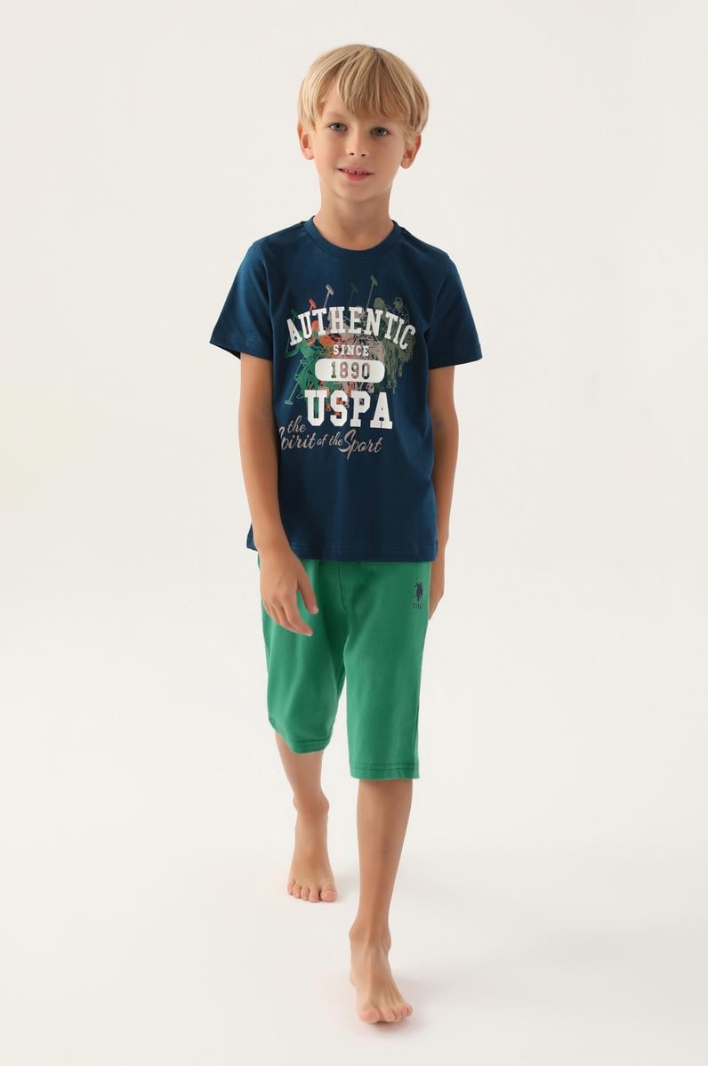 Erkek Çocuk İndigo Pijama Takımı