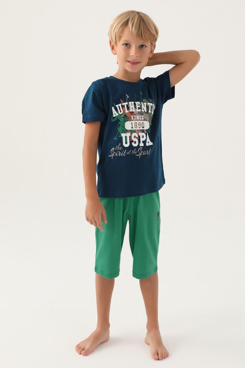 Erkek Çocuk İndigo Pijama Takımı