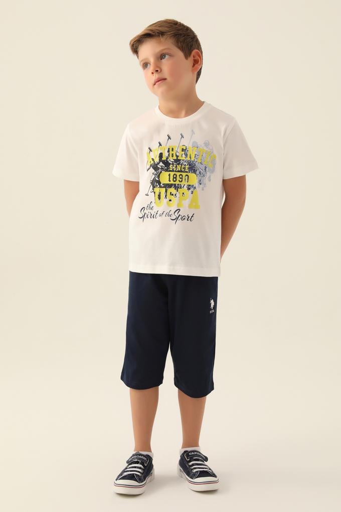 Erkek Çocuk Krem Pijama Takımı