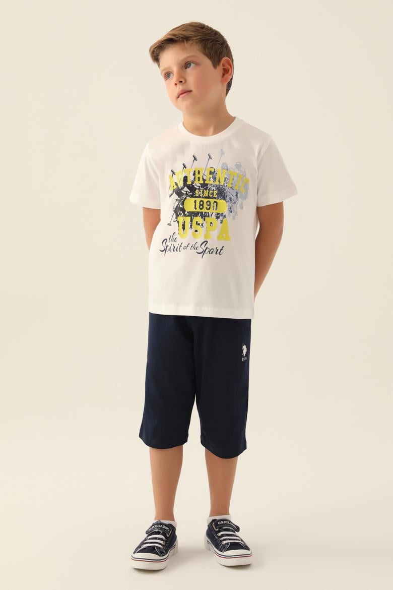 Erkek Çocuk Krem Pijama Takımı