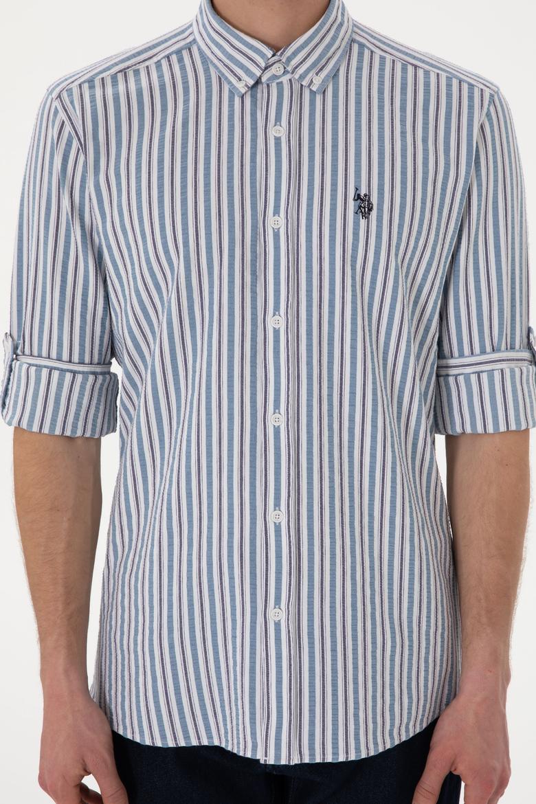 Erkek Mavi Uzun Kollu Gömlek - 50306326007