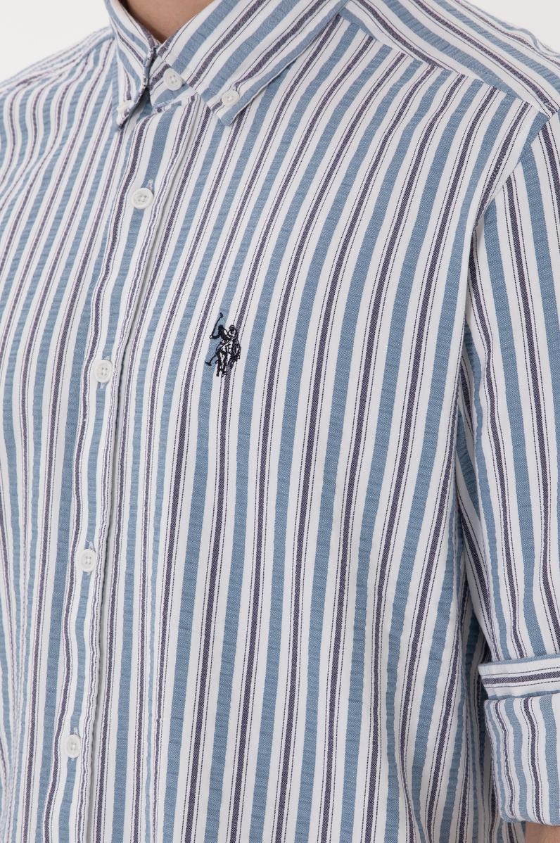 Erkek Mavi Uzun Kollu Gömlek