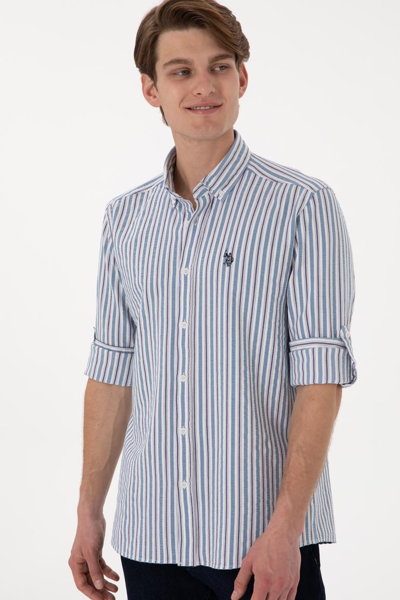 Erkek Mavi Uzun Kollu Gömlek - 50306326007