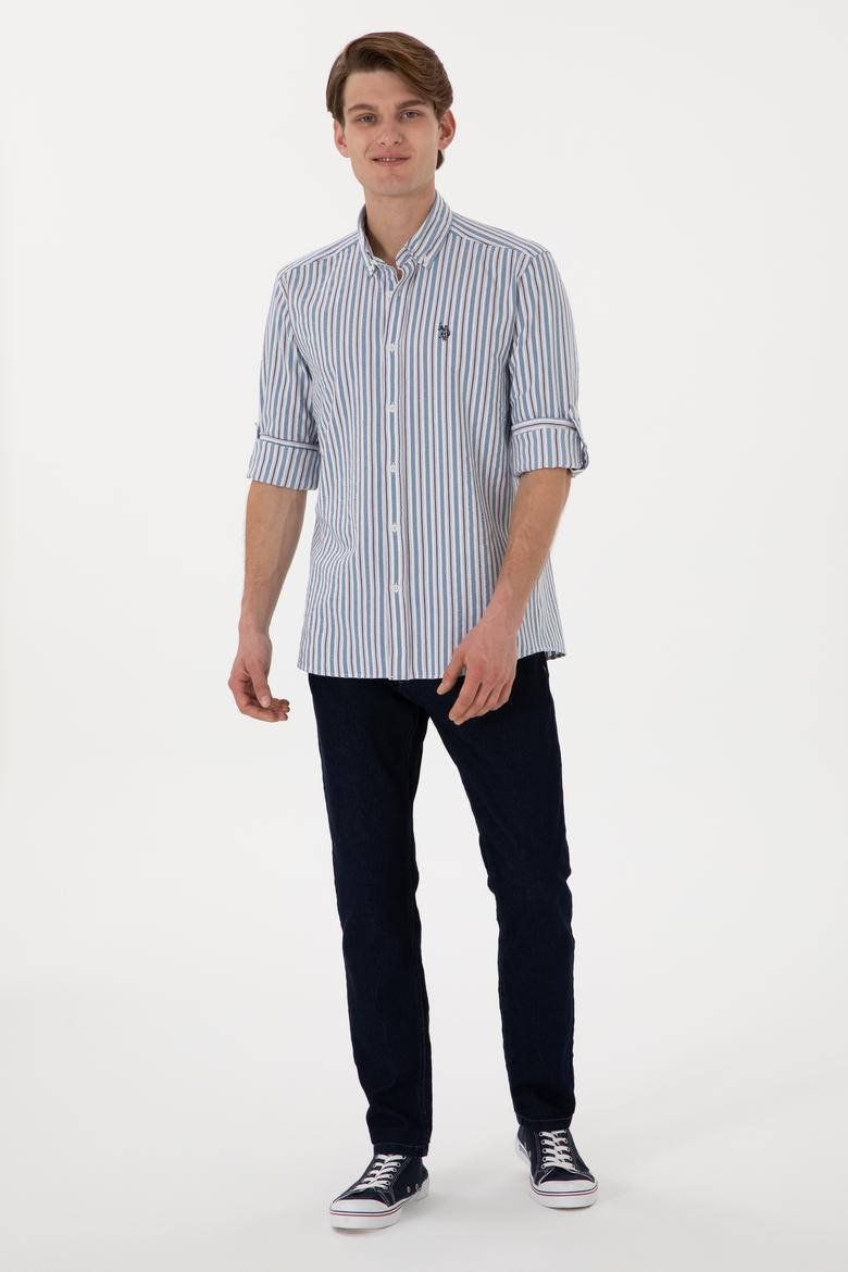 Erkek Mavi Uzun Kollu Gömlek - 50306326007