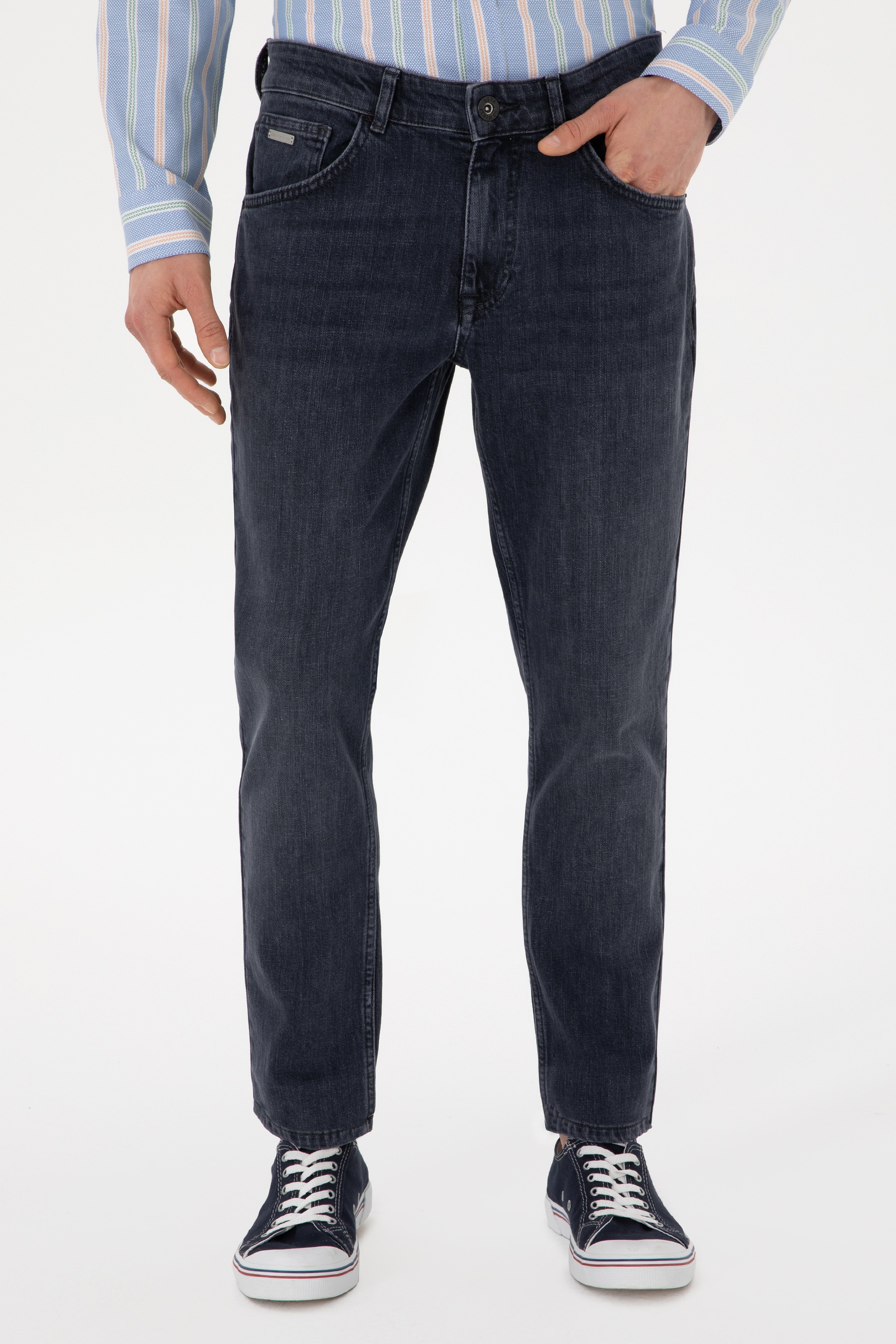 Erkek Gri Jean Pantolon - Image 2