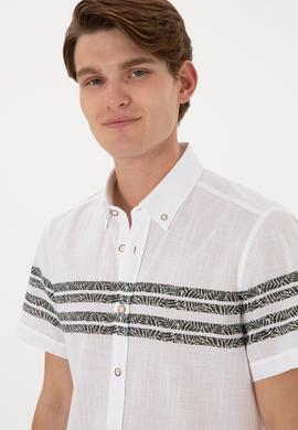 Erkek Koyu Haki Kısa Kollu Gömlek - 50305921018