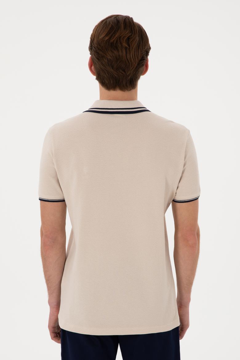Erkek Slim Fit Polo Yaka Taş Tişört - 50298081041