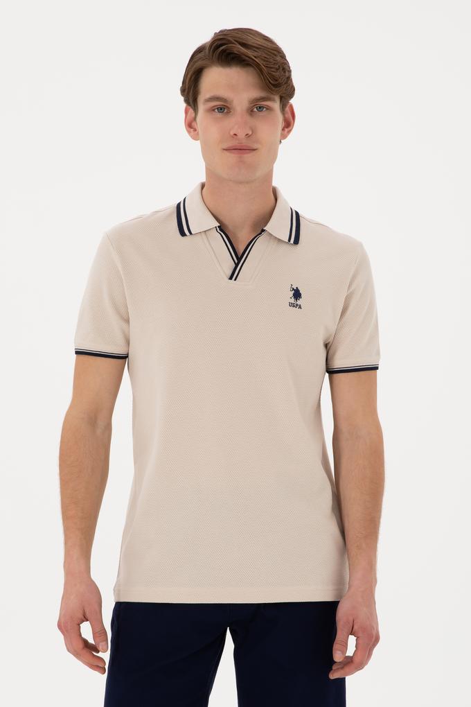 Erkek Slim Fit Polo Yaka Taş Tişört