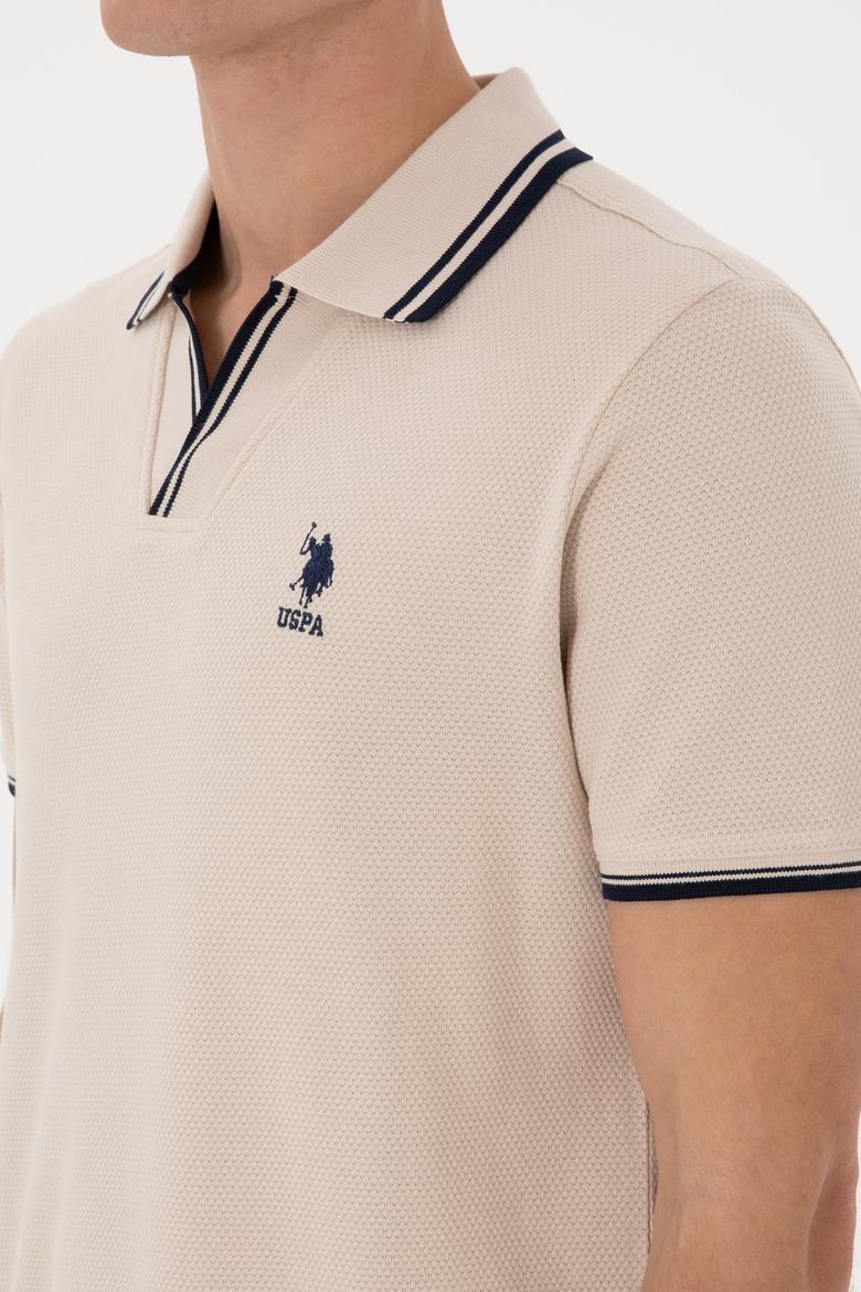 Erkek Slim Fit Polo Yaka Taş Tişört - 50298081041