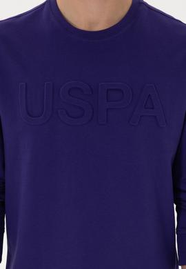 Erkek Regular Fit Bisiklet Yaka Mor Basic Sweatshirt - 50289058217