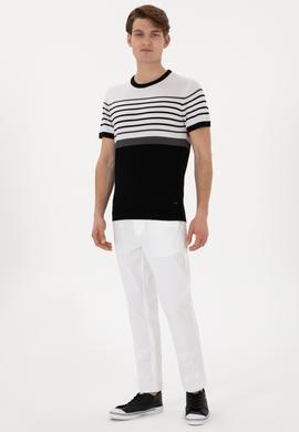 Erkek Slim Fit Bisiklet Yaka Siyah Tişört - 50299358008