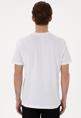 Erkek Regular Fit Bisiklet Yaka Beyaz Tişört - 50306413006