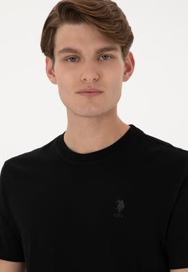 Erkek Regular Fit Bisiklet Yaka Siyah Tişört - 50306413018