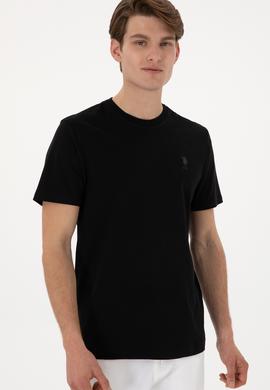 Erkek Regular Fit Bisiklet Yaka Siyah Tişört - 50306413018