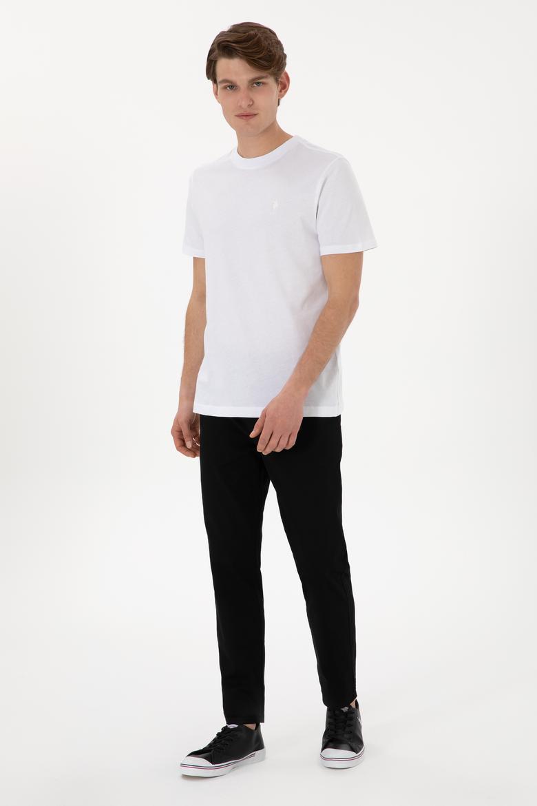 Erkek Regular Fit Bisiklet Yaka Beyaz Tişört - 50306413006