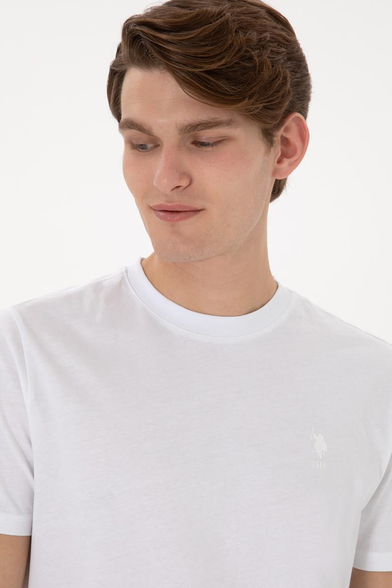 Erkek Regular Fit Bisiklet Yaka Beyaz Tişört - 50306413006