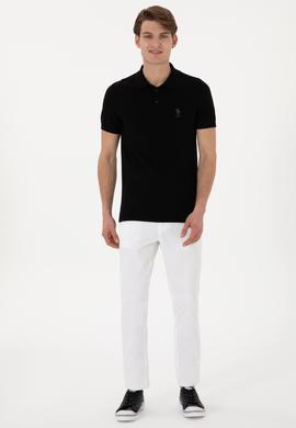 Erkek Slim Fit Polo Yaka Siyah Tişört - 50299359005