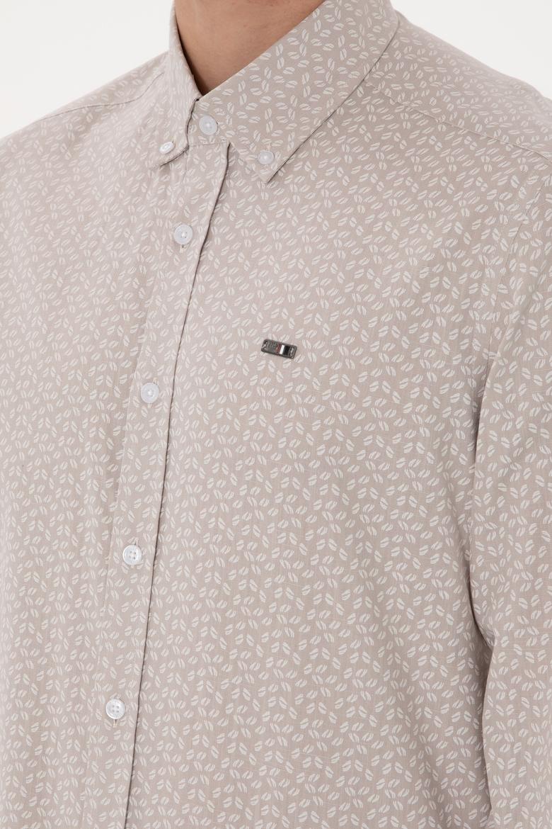 Erkek Taş Uzun Kollu Gömlek - 50300459024