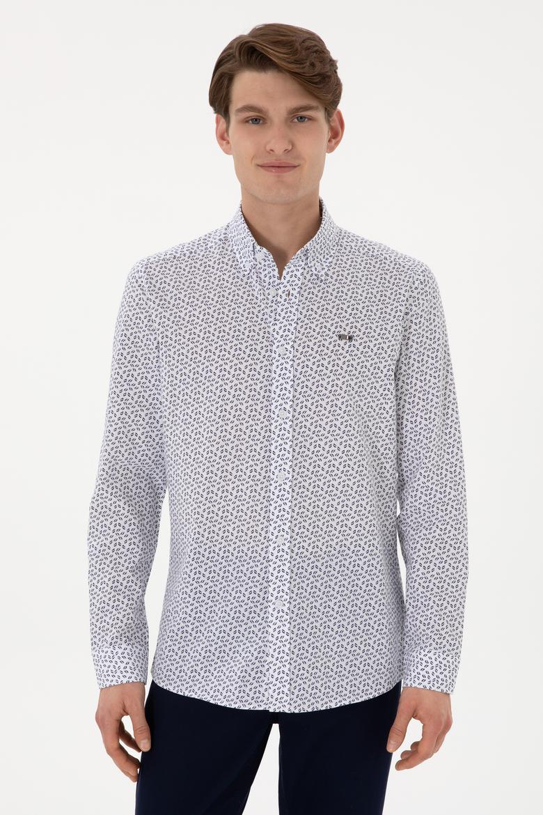 Erkek Lacivert Uzun Kollu Gömlek