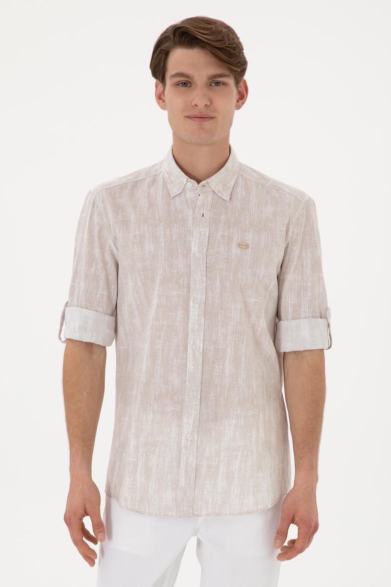 Erkek Taş Uzun Kollu Gömlek