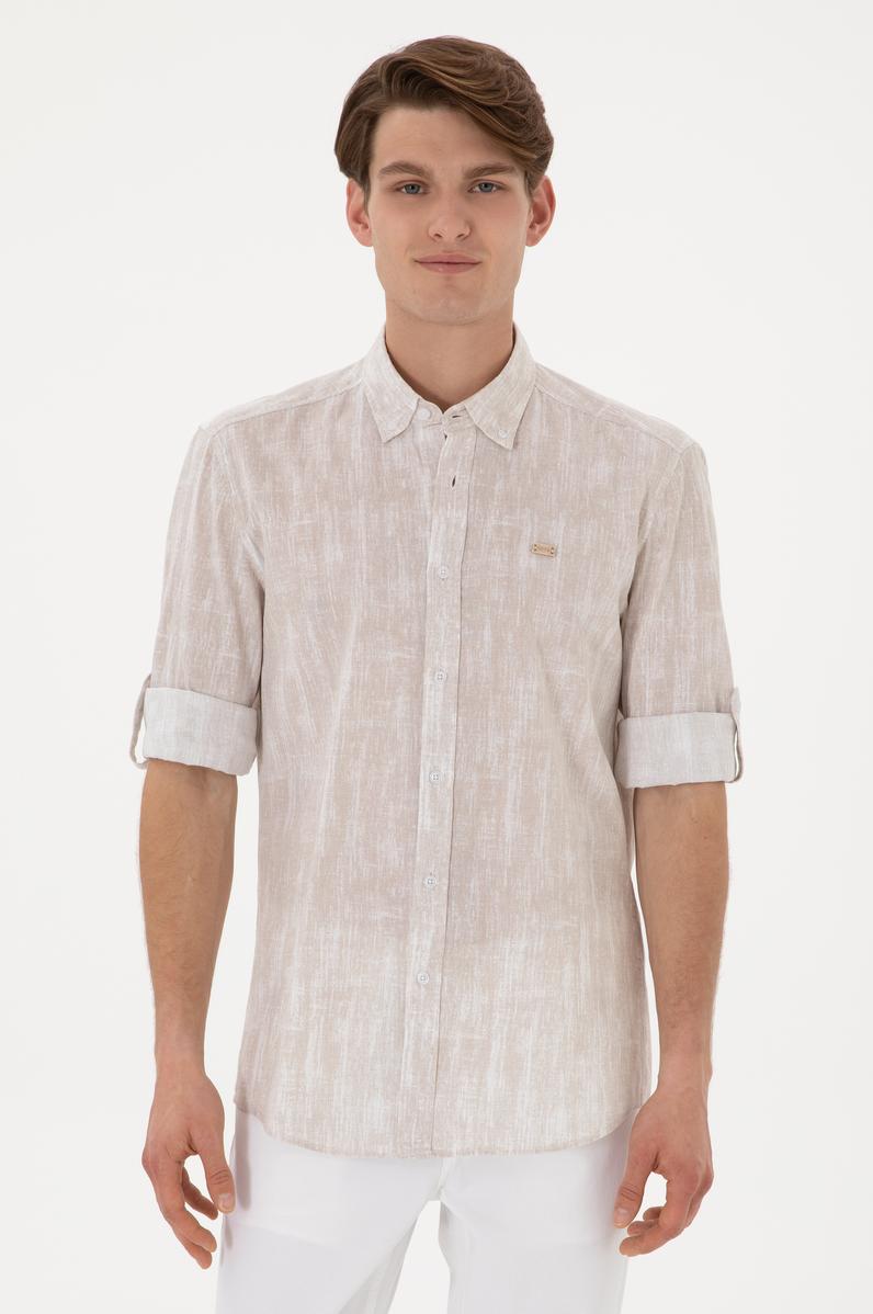 Erkek Taş Uzun Kollu Gömlek