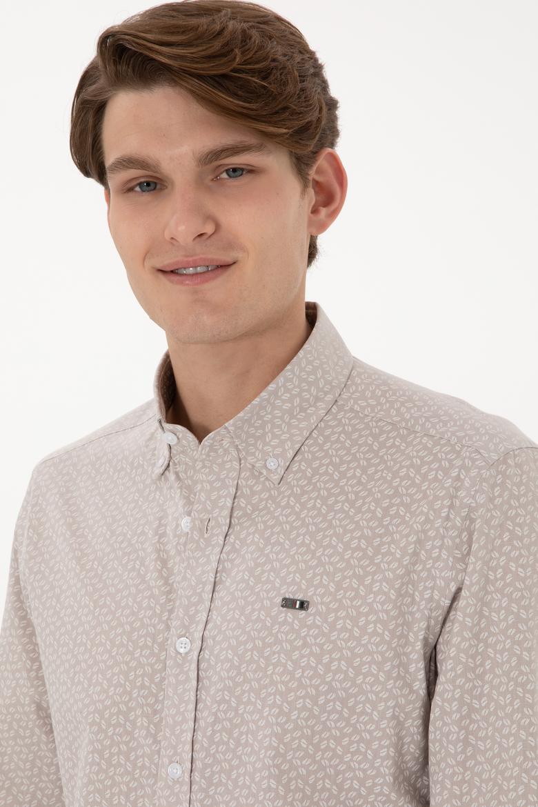 Erkek Taş Uzun Kollu Gömlek - 50300459024