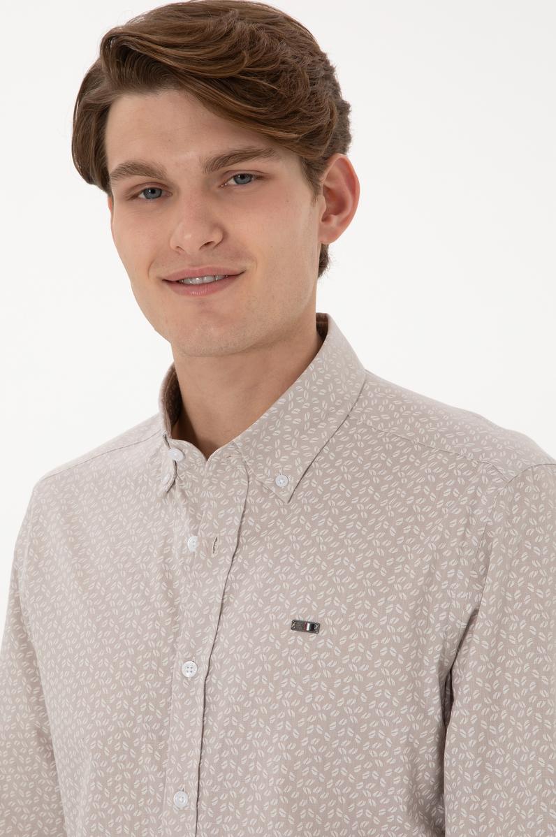 Erkek Taş Uzun Kollu Gömlek